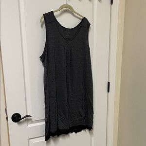 100% Merino Wool 2X Elegant Black Sleeveless Tank Dress or Nightgown